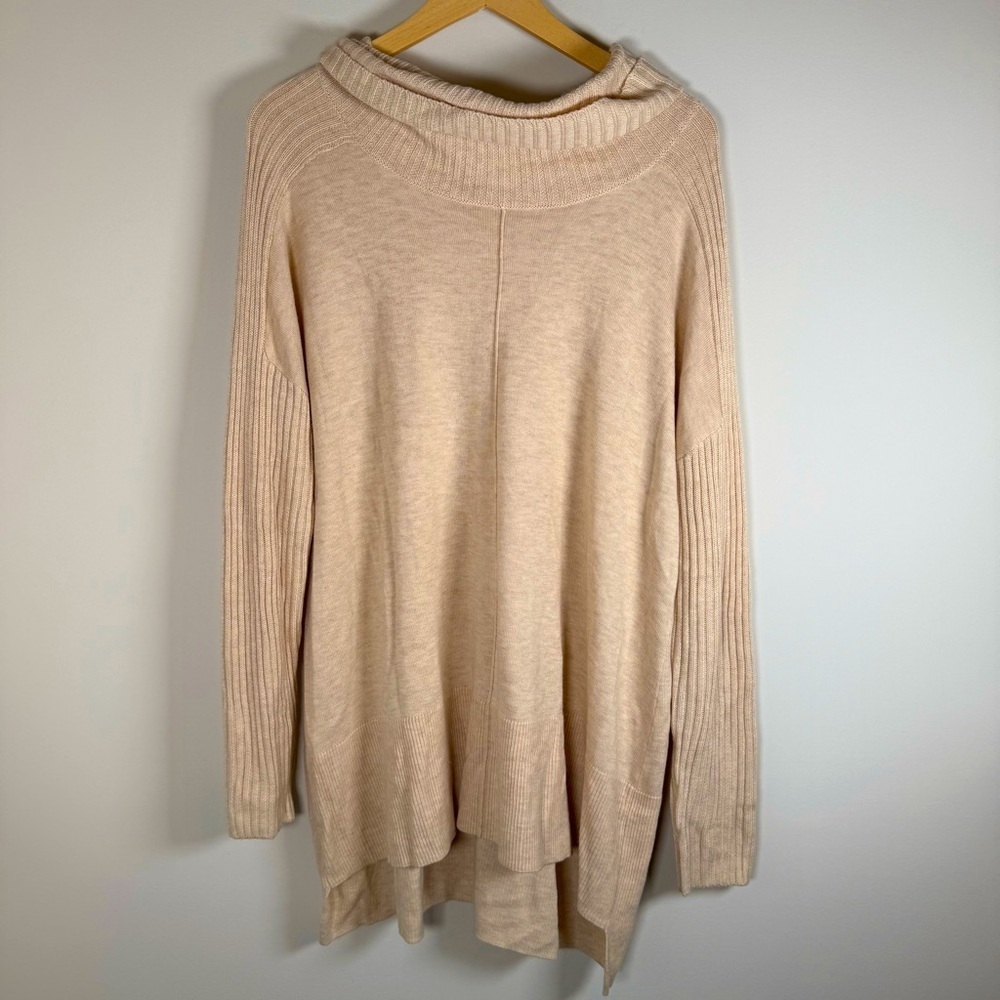 Soft Surroundings Wool Cashmere Blend Turtleneck Cowl Neck Tunic Sweater Large‎
